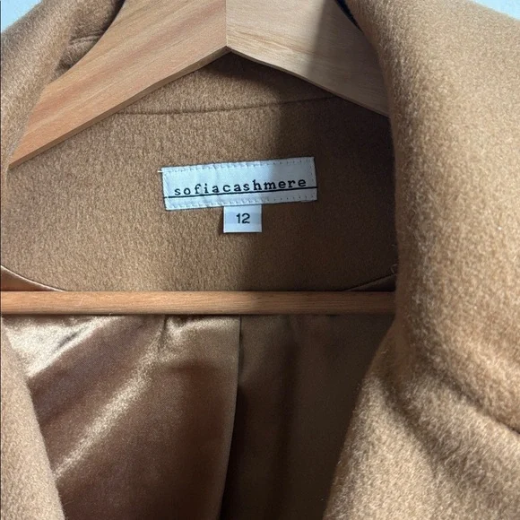 NWOT Sofia Cashmere Tan Wool and Cashmere Coat - Picture 3 of 11